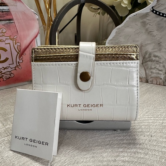 Kurt Geiger Handbags - Kurt Geiger White and Gold Women's Cardholder